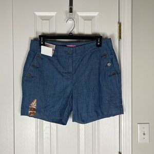 NWT Isaac Mizrahi Denim Tailored Shorts Size 12